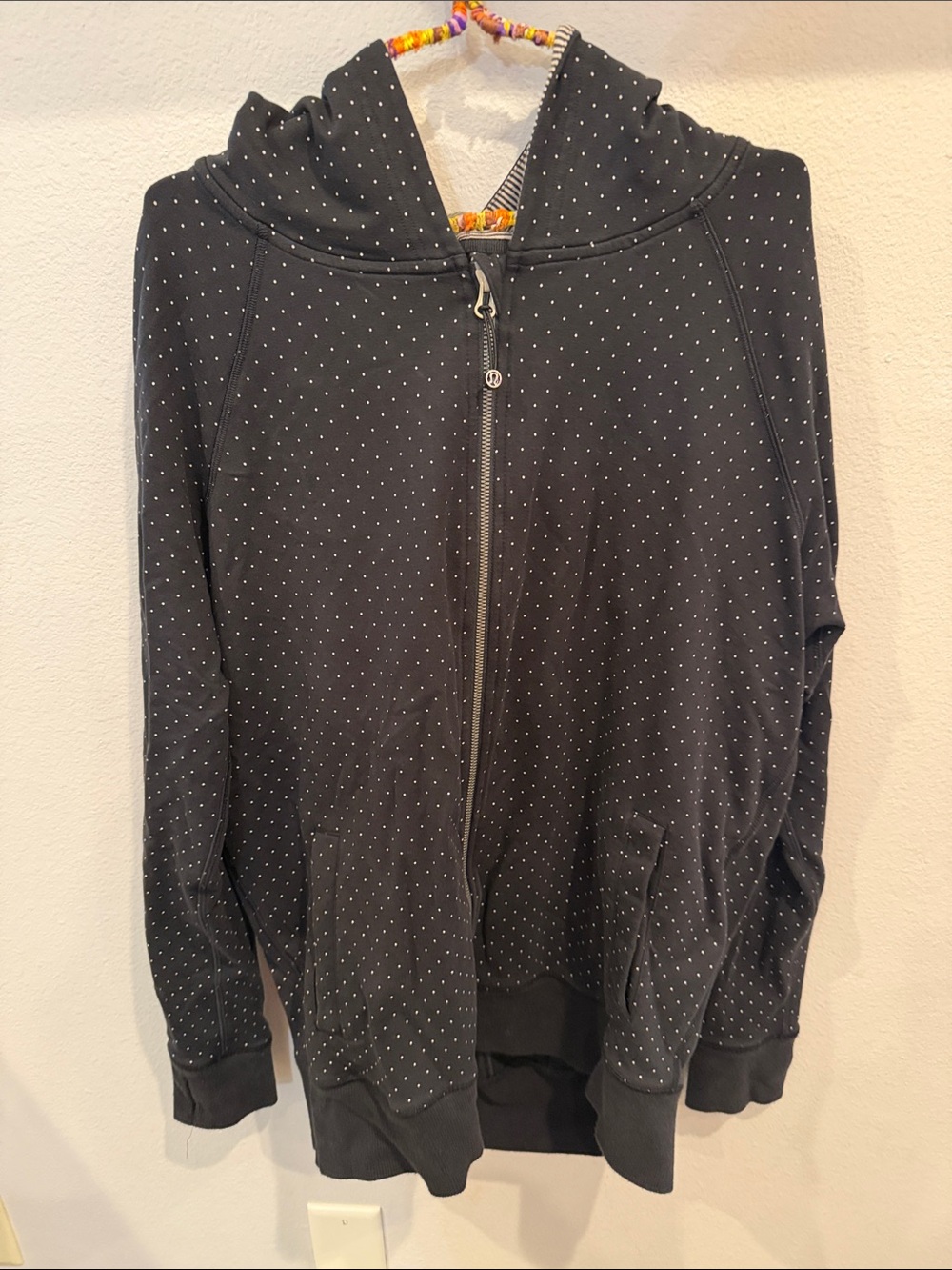 lululemon athletica Black Polka Dot Full-Zip Hoodie